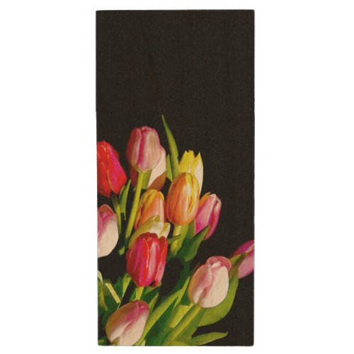Tulip Painting _ Original Flower Art Wood USB Flash Drive