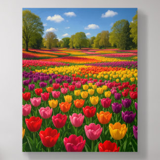 Tulip Paradise in Bloom – A Colorful Spring Dream Wood Photo Tile