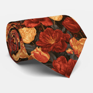 Tulip Pattern Boyfriend Reception Wedding Neck Tie