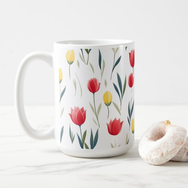 Tulip pattern coffee mug (With Donut)