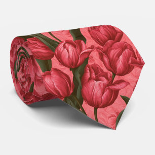 Tulip Pattern Father Day Budget Wedding Neck Tie