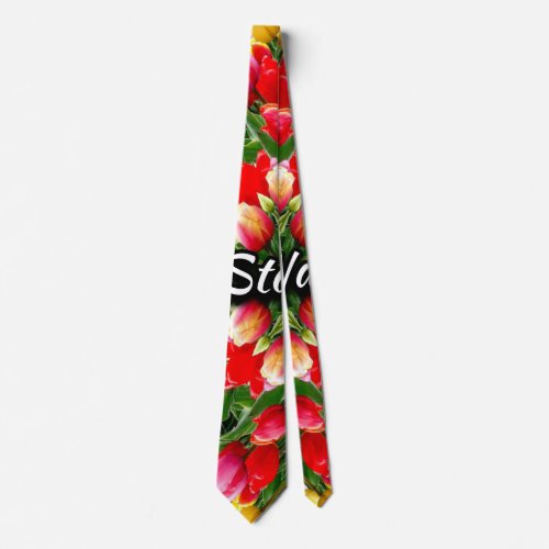 Tulip pattern of confession of love neck tie