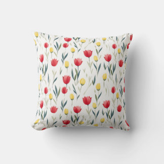 Tulip pattern throw pillow