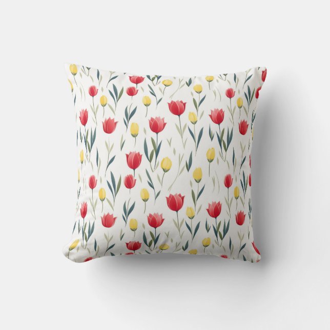 Tulip pattern throw pillow (Front)