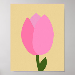Tulip Pink And Yellow Flower Poster