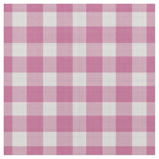 Tulip Pink Checkered gingham Plaid Fabric