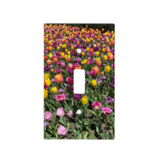 Tulip Pink Yellow Orange Green Spring Flowers Light Switch Cover
