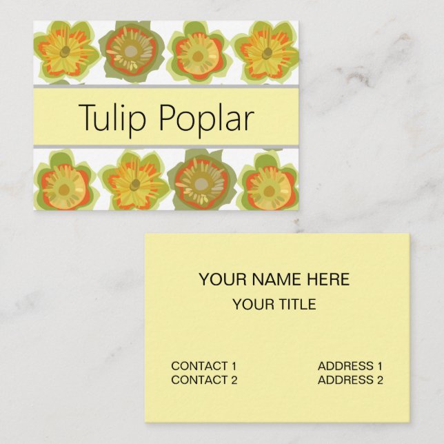 Tulip Poplar Flower Floral Business Card (Front/Back)