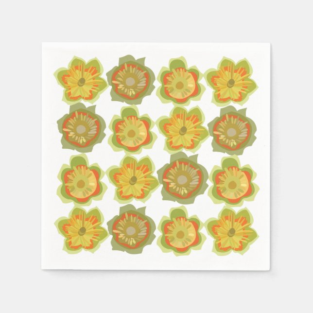 Tulip Poplar Flower Floral Party Napkins (Front)