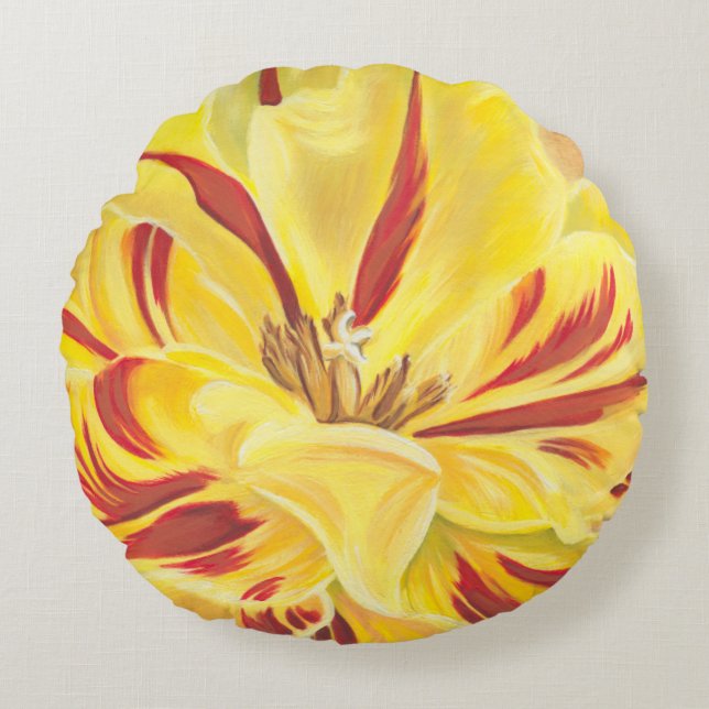 Tulip Power II Round Pillow (Front)