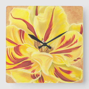 Tulip Power II Square Wall Clock