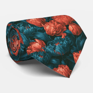 Tulip Print Anniversary Autumn Wedding Neck Tie
