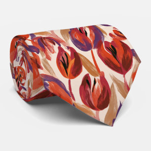 Tulip Print Boyfriend Lakeside Wedding Neck Tie