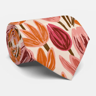 Tulip Print Bride Father Commencement Neck Tie