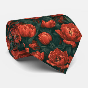 Tulip Print Engagement Boho Wedding Neck Tie