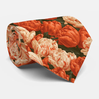 Tulip Print Engagement Traditional Wedding Neck Tie