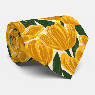 Tulip Print Engagement Wedding Attire Neck Tie