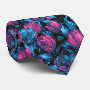 Tulip Print Father Groom Commencement Neck Tie