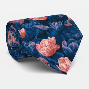 Tulip Print Father Groom Graduation Neck Tie