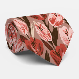 Tulip Print Groom Beach Wedding Neck Tie