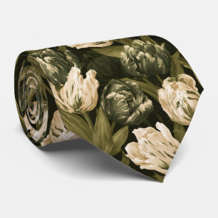 Tulip Print Husband Summer Wedding Neck Tie