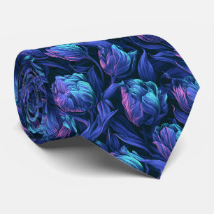 Tulip Print Menswear Garden Wedding Neck Tie