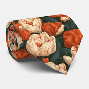 Tulip Print Menswear Vintage Wedding Neck Tie
