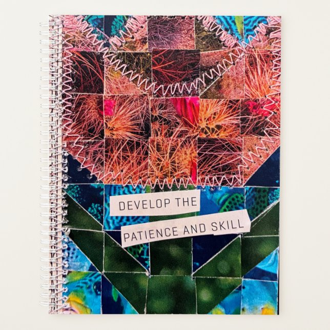 Tulip Quilt Pattern Cactus Flower Ocean Fish Art Planner (Front)