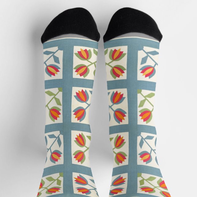 Tulip quilt socks (Top)