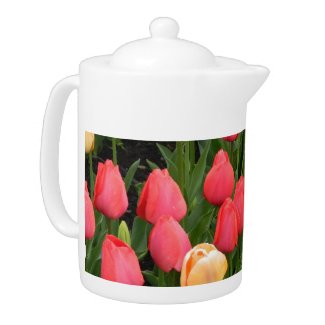 Tulip (Red & Gold) Teapot