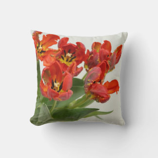Tulip red throw pillow