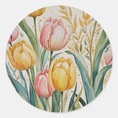 Tulip Reverie Classic Round Sticker