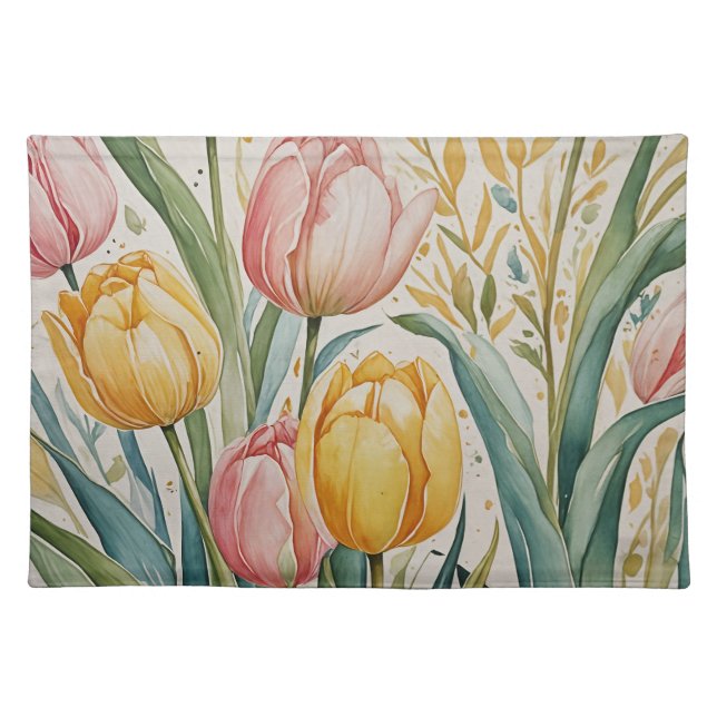 Tulip Reverie Cloth Placemat (Front)