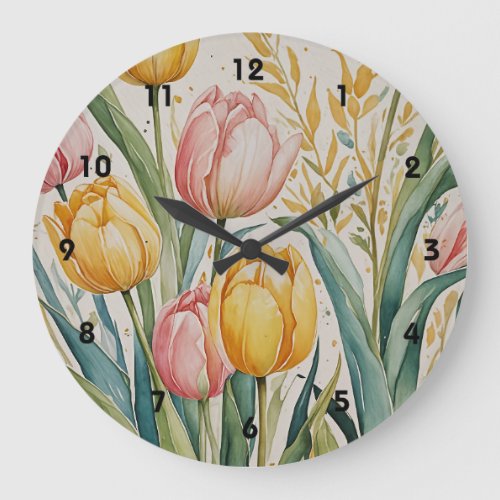 Tulip Reverie Large Clock