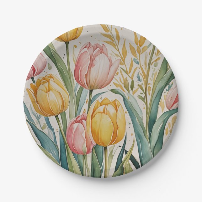 Tulip Reverie Paper Plates (Front)