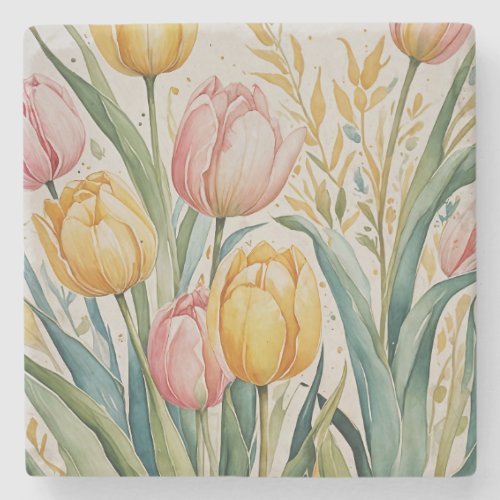 Tulip Reverie Stone Coaster