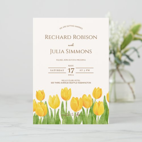 TULIP Save The Date Invitation  Watercolor Floral