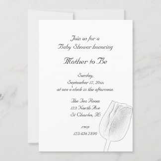 Tulip Sketch Spring Baby Shower Invitation
