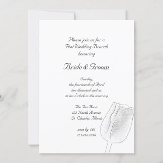 Tulip Sketch Spring Post Wedding Brunch Invitation