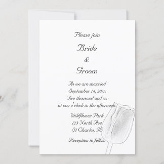 Tulip Sketch Spring Wedding Invitation