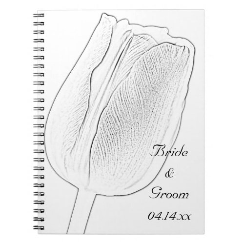 Tulip Sketch Spring Wedding Notebook