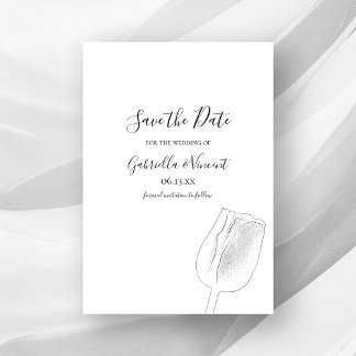 Tulip Sketch Spring Wedding Save the Date