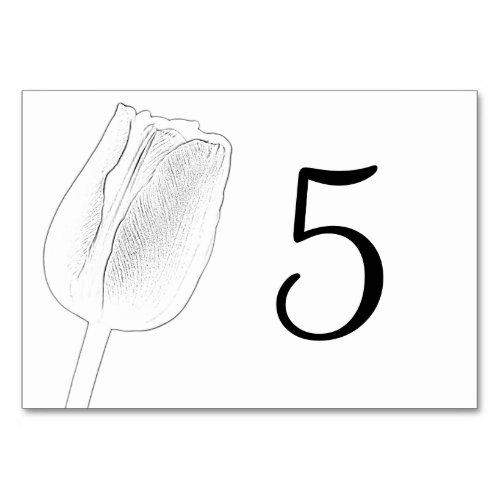 Tulip Sketch Table Numbers