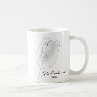Tulip Sketch Wedding Coffee Mug