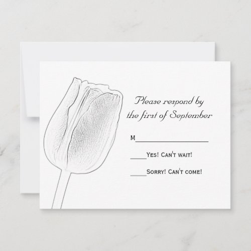 Tulip Sketch Wedding RSVP Response Card