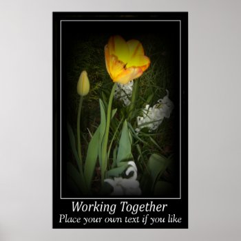 Tulip Spring Garden Working Together Motivation Poster by RenderlyYours at Zazzle