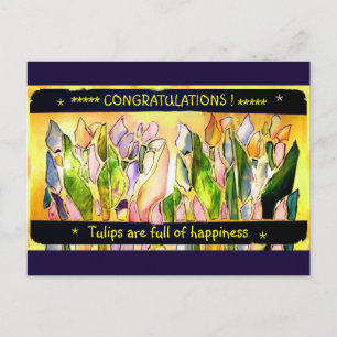 Tulip Square Congratulations Post Cards