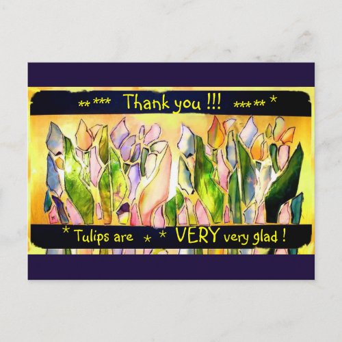 Tulip Square Thank you Post Card