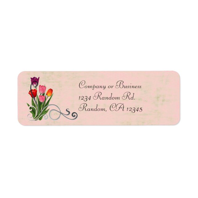 Tulip swirls pastel return address labels (Front)