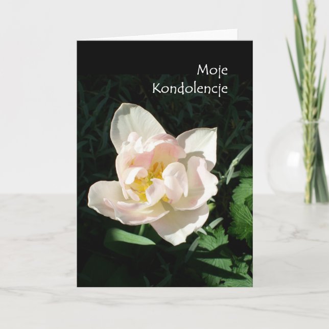 'Tulip' Sympathy Card - Polish Greeting (Front)